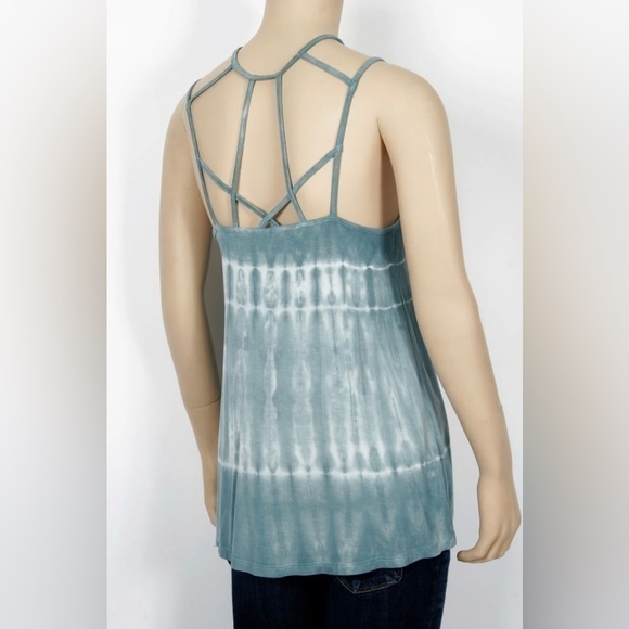 American Eagle Outfitters Soft & Sexy Blue Tie Dye Cage Tank Top - Picture 6 of 8